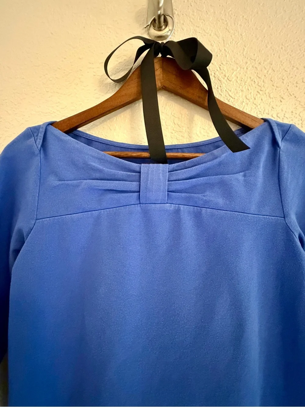 Kate Spade New York Blue Bow Neck 3/4 Sleeve Knit Top Women’s Small